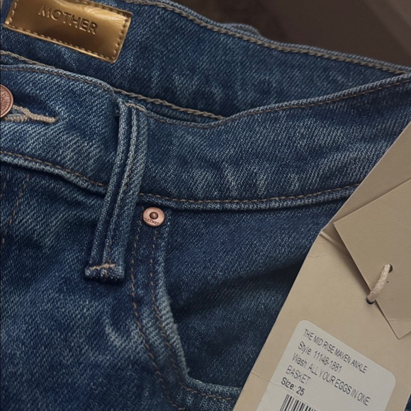 MOTHER Flare & Wide Leg Blue Jeans mid rise maven ankle 25 - Picture 3 of 3